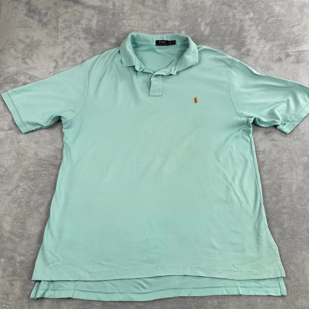 Polo Ralph Lauren Classic Jersey Polo XLT Mint Green Men Tall Short Sleeve Pony
